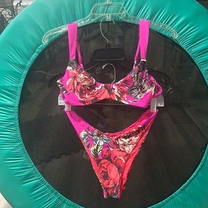 Maaji bikini.Never worn.High waist/high leg bottom.No pad/underwire top.Size Lrg